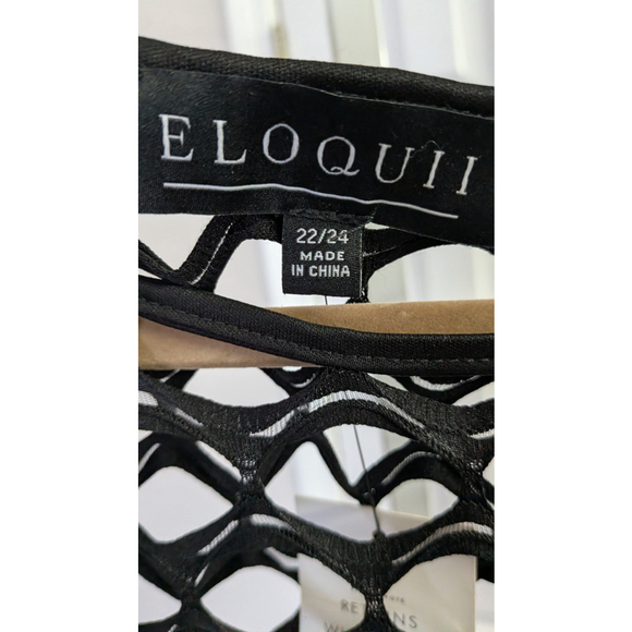 NWT Reg $80 Eloquii Black Open Texture Weave Mesh Blouse size 22/24 - Picture 5 of 7